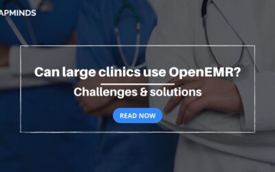 A doctor and two nurse stands firm with their hands closed symbolizing the challenges faced by large clinic using openemr