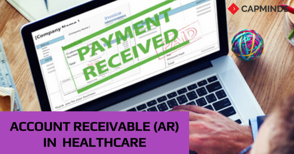 Laptop displaying account receivable in healthcare