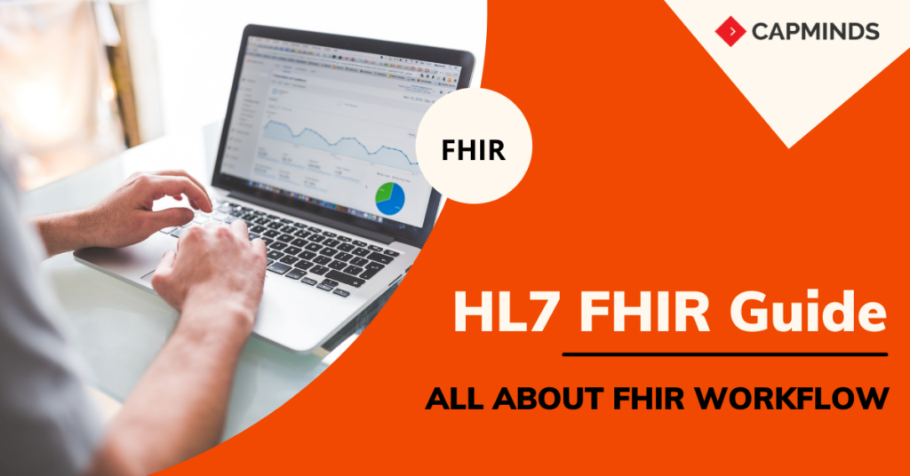 The laptop represents the guidance for HL7 FHIR