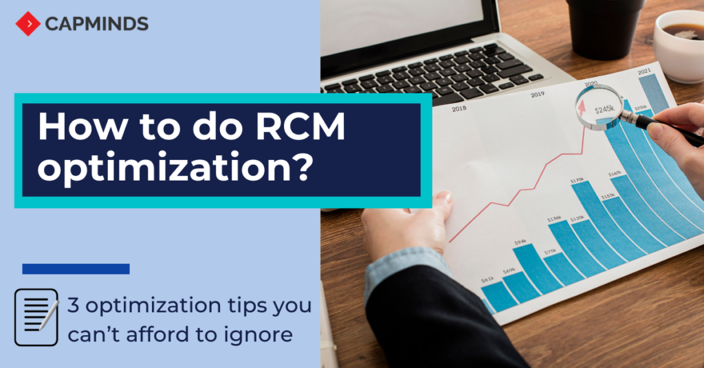 A person analysis the bar graph of revenue growth depicting the revenue cycle management(RCM) optimization.