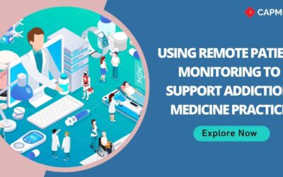 Vector image depicts remote patient monitoring and a doctor provides consultation to the patient using RPM