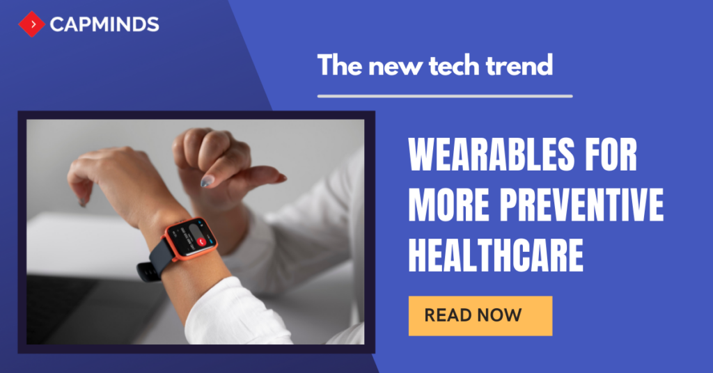 Person wearing smartwatch to show tech trend in the healthcare sector