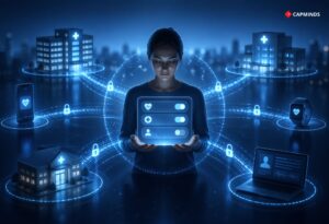 Secure healthcare data exchange across hospitals, devices, and systems with patient control.