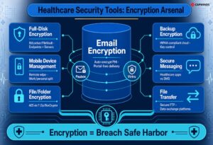 Healthcare encryption tools for email, devices, backups, files, messaging, and transfers.