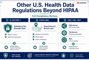 US healthcare regulations beyond HIPAA including 42 CFR Part 2, state laws, CMS, and FDA.
