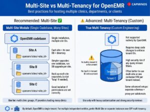 Infographic comparing the recommended Multi-Site module against custom native Multi-Tenancy engineering.