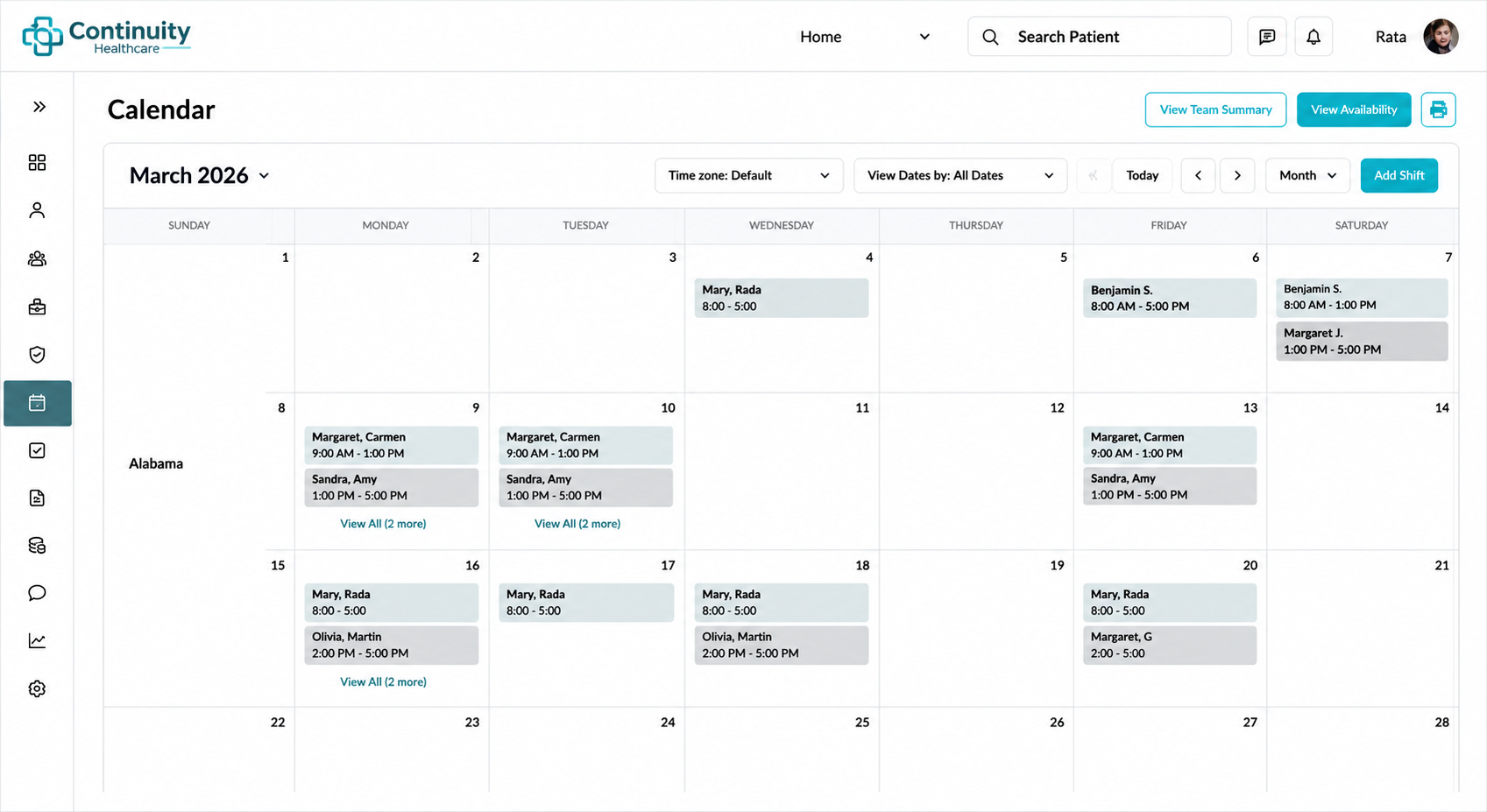 SNF Calendar (Month View, All States)